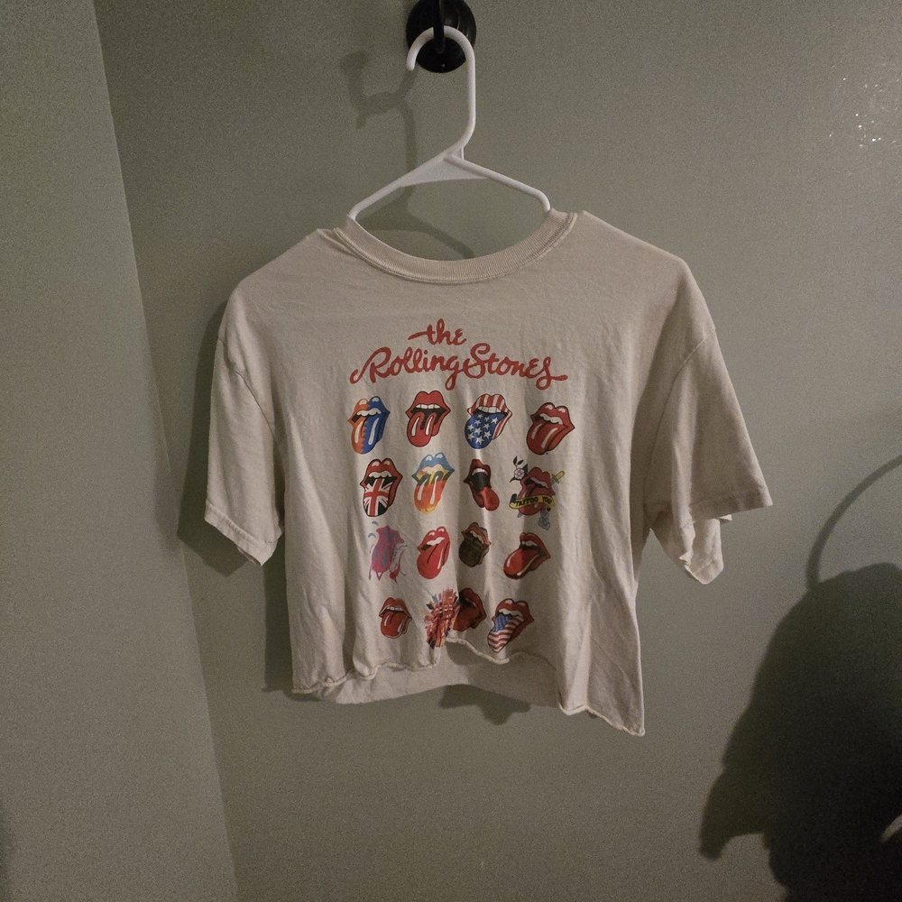 The Rolling Stones White Short Sleeve Tee Graphic Design